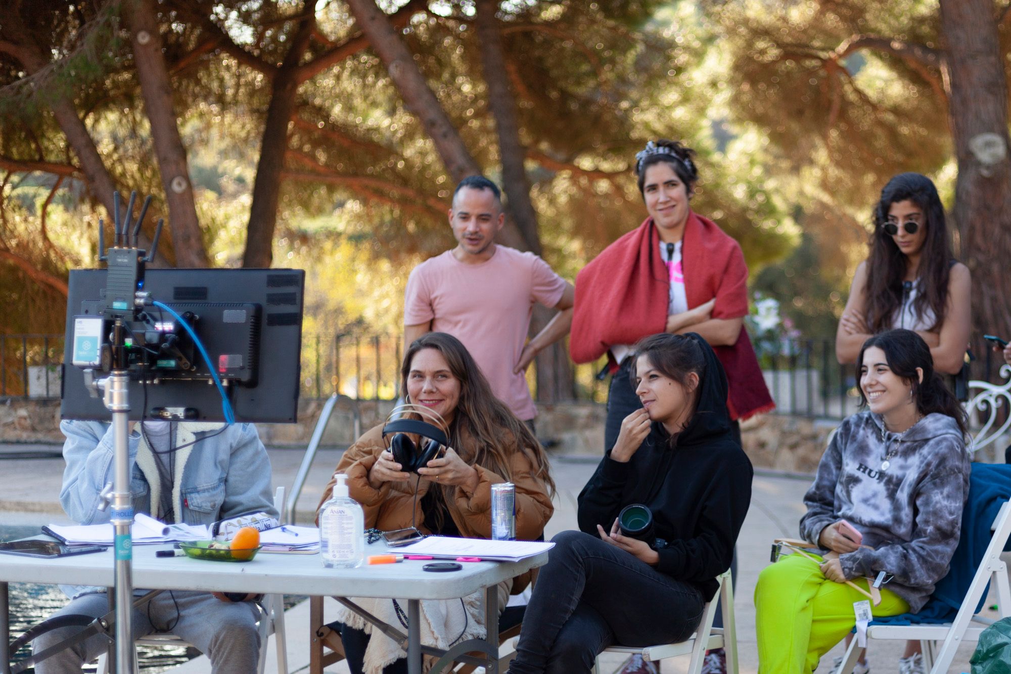 Erika and crew on set of Lust Cinema Original 'Three' 