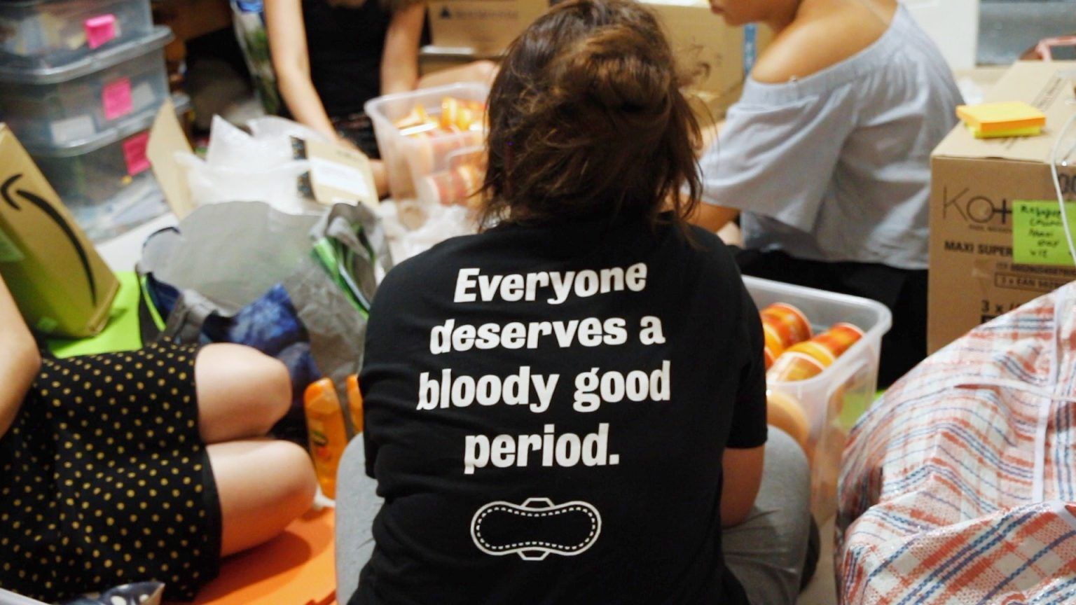 Image of t-shirt that says "Everyone deserves a bloody good period" from Bloody Good Period