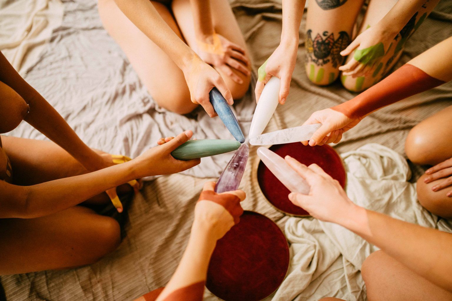 Film still from Erika Lust all women group sex film Female Pleasure Circle