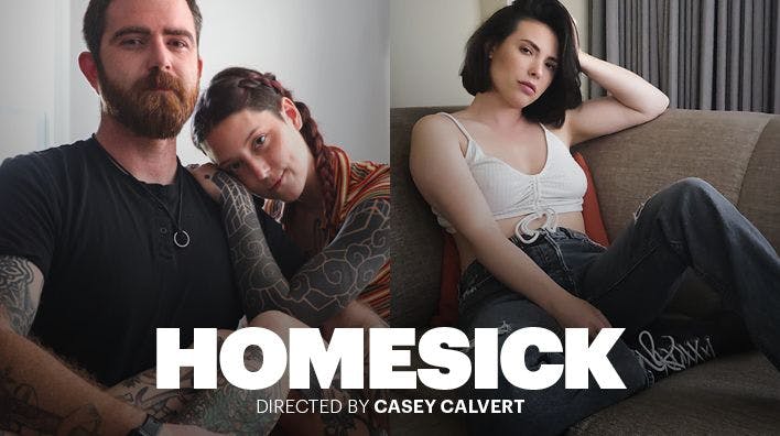 an indie adult film cover from 'Homesick' on XConfessions by Erika Lust featuring Casey Calvert