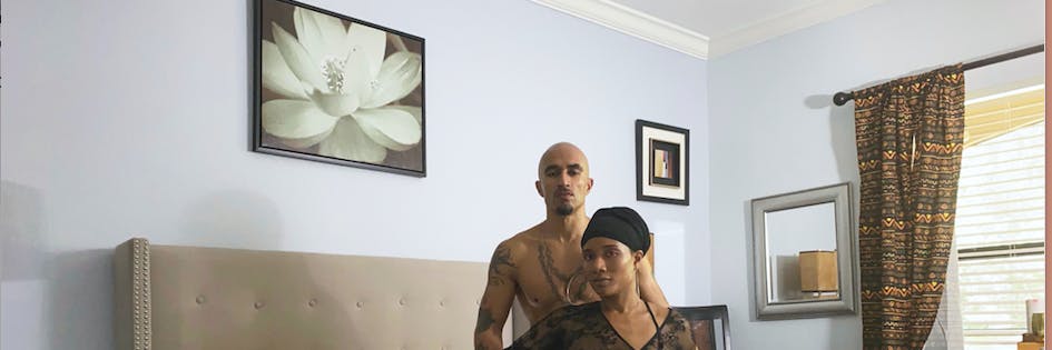 King Noire & Jet Setting Jasmine in a still of the explicit short film Sex and Love in the Time of Quarantine