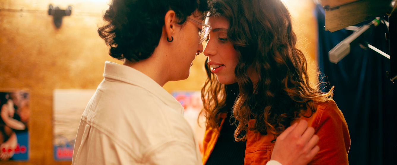 a queer erotic film still from 'Dubbing' on XConfessions by Erika Lust